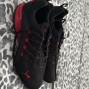 Puma Black and Red Athletic Shoes